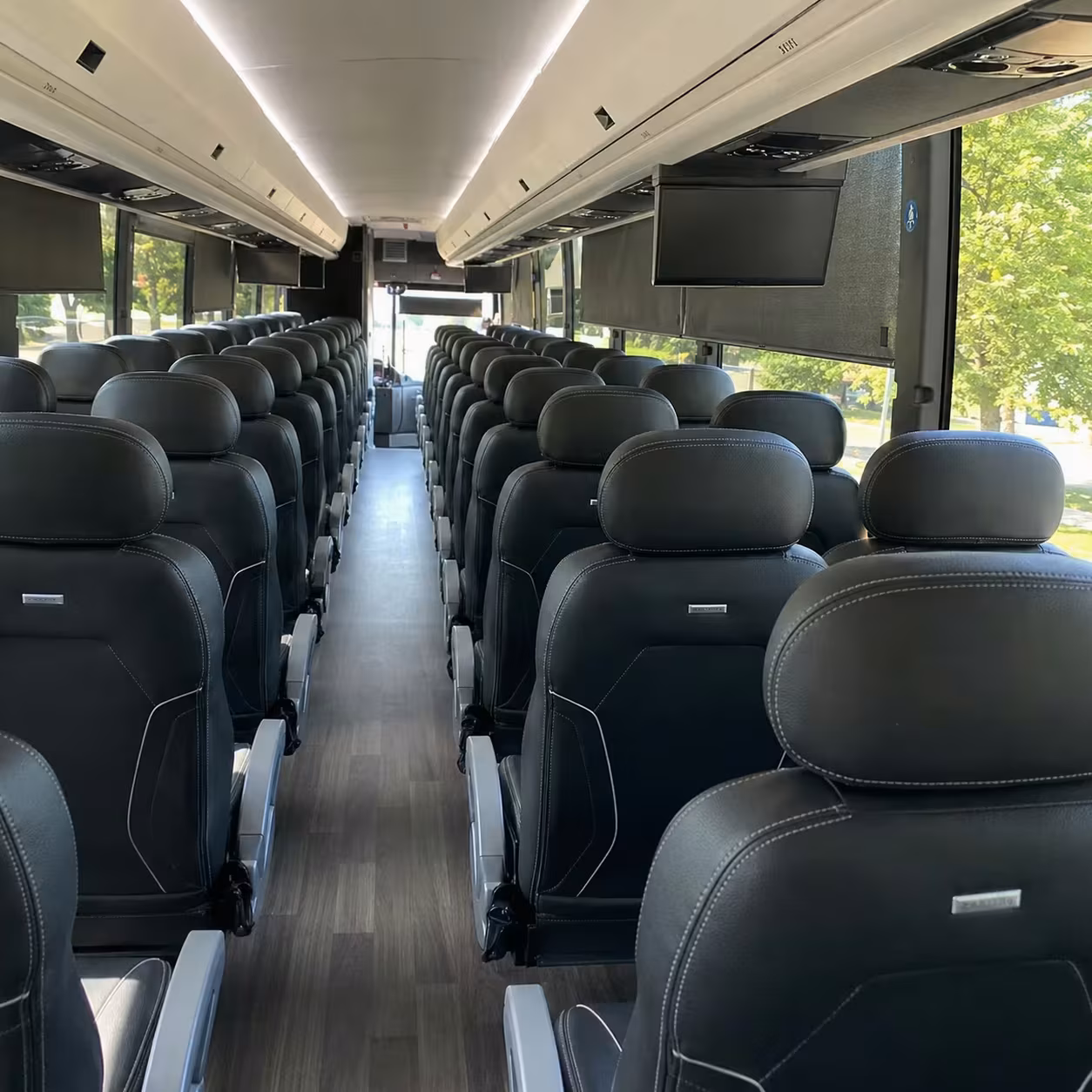 bloomington charter bus inside