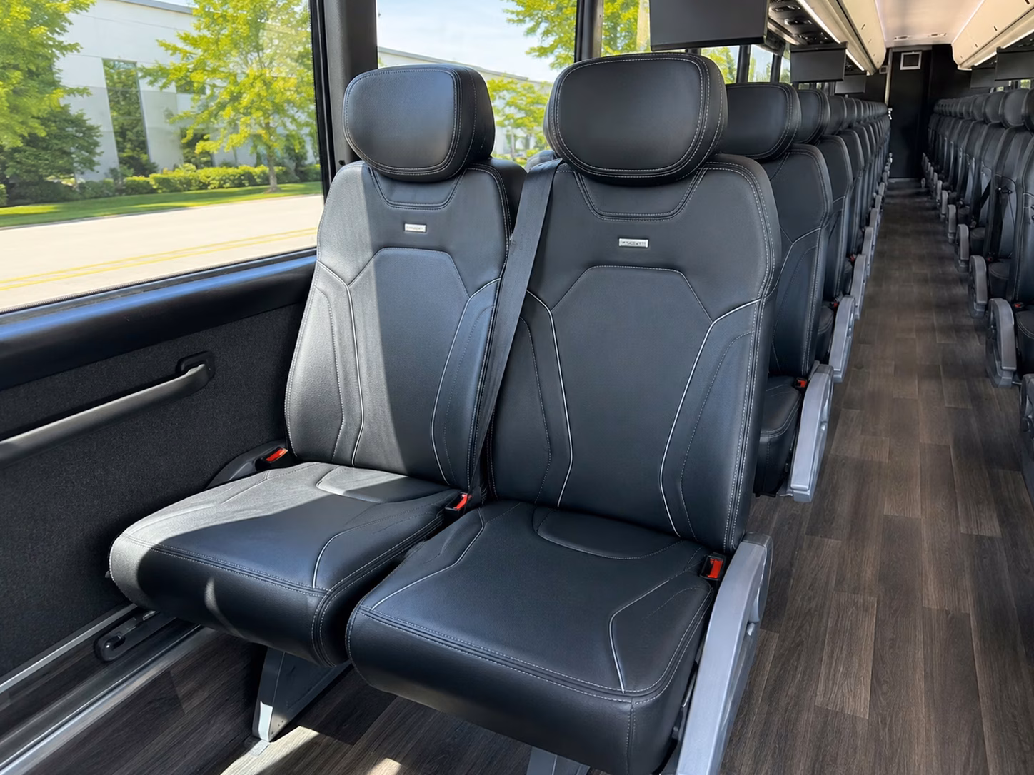 bloomington charter bus rental interior